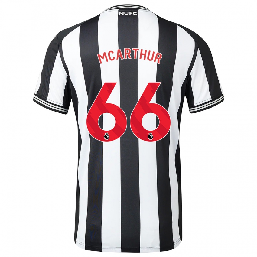 Mænd Charlie Mcarthur #66 Sort Hvid Hjemmebane Spillertrøjer 2023/24 Trøje T-Shirt