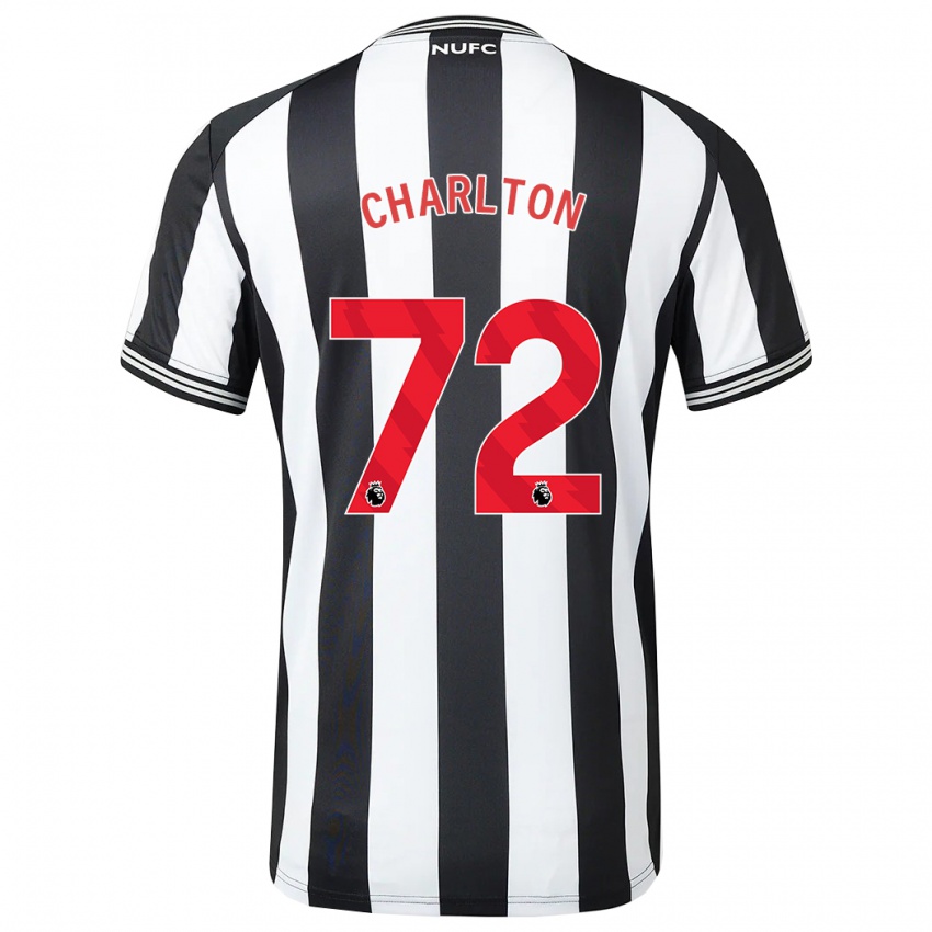 Mænd Dylan Charlton #72 Sort Hvid Hjemmebane Spillertrøjer 2023/24 Trøje T-Shirt