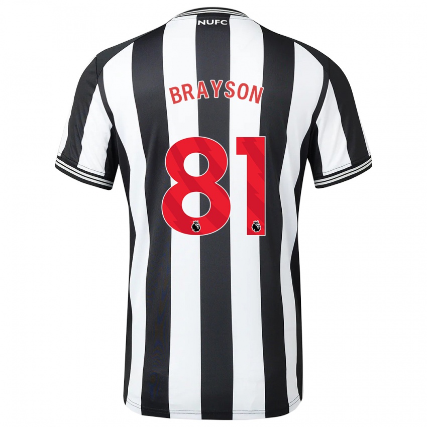 Mænd Joe Brayson #81 Sort Hvid Hjemmebane Spillertrøjer 2023/24 Trøje T-Shirt