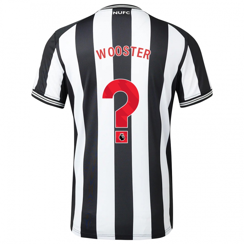 Mænd Kacey Wooster #0 Sort Hvid Hjemmebane Spillertrøjer 2023/24 Trøje T-Shirt