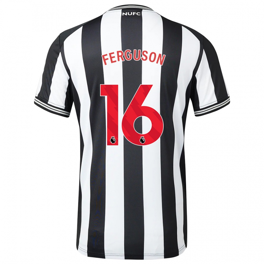 Mænd Becky Ferguson #16 Sort Hvid Hjemmebane Spillertrøjer 2023/24 Trøje T-Shirt