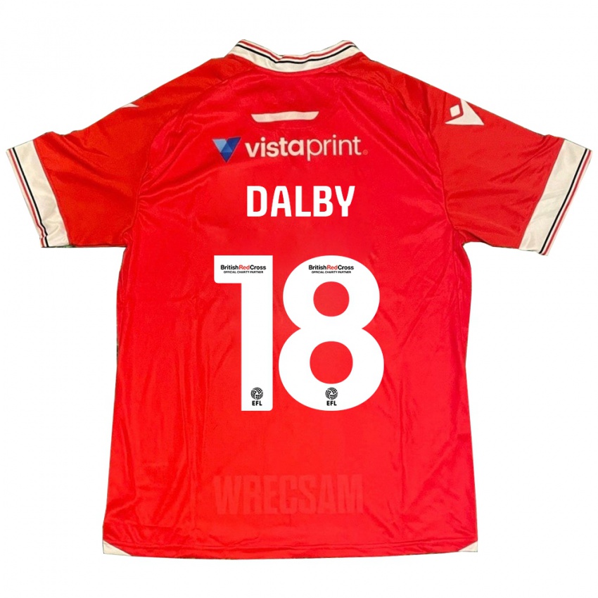 Mænd Sam Dalby #18 Rød Hjemmebane Spillertrøjer 2023/24 Trøje T-Shirt