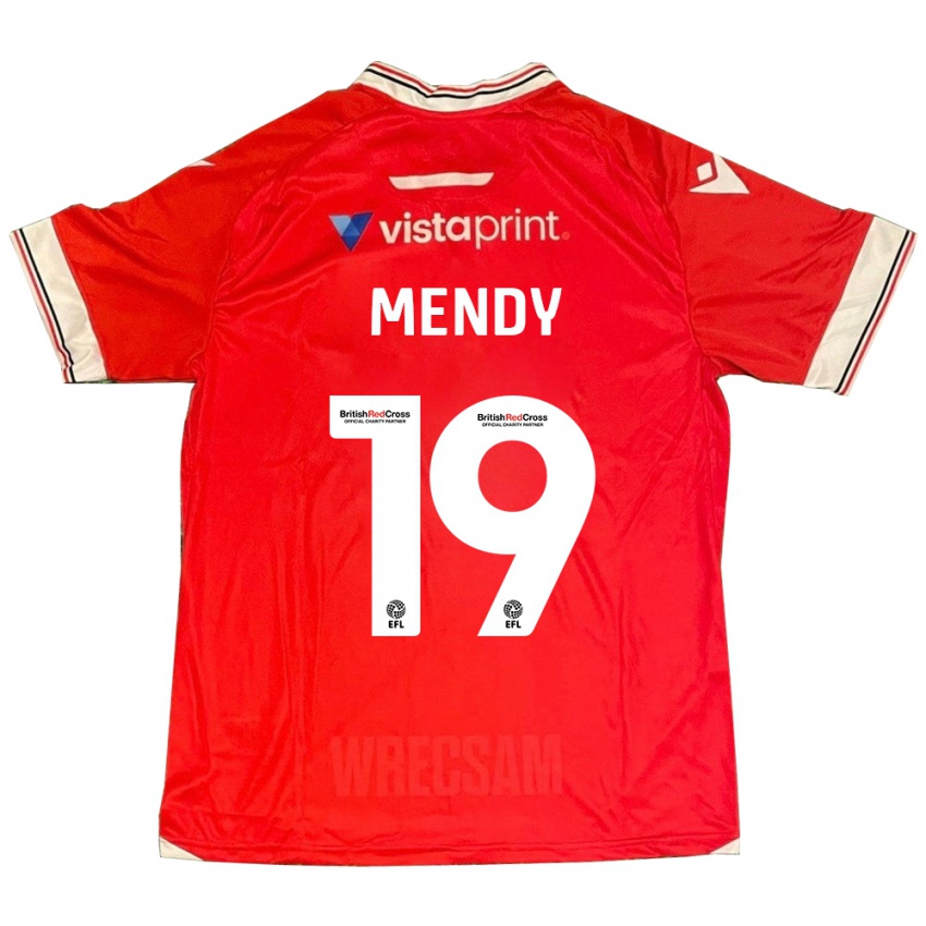 Mænd Jacob Mendy #19 Rød Hjemmebane Spillertrøjer 2023/24 Trøje T-Shirt