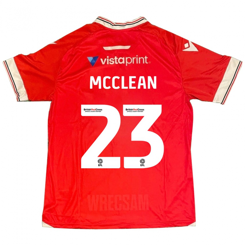 Mænd James Mcclean #23 Rød Hjemmebane Spillertrøjer 2023/24 Trøje T-Shirt