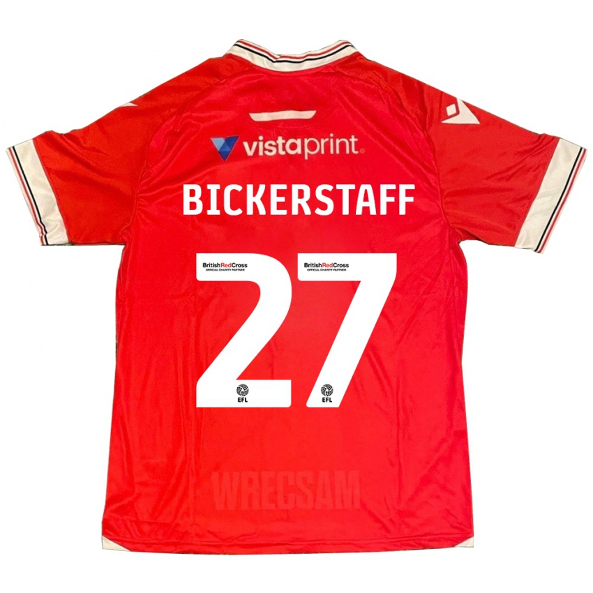 Mænd Jake Bickerstaff #27 Rød Hjemmebane Spillertrøjer 2023/24 Trøje T-Shirt