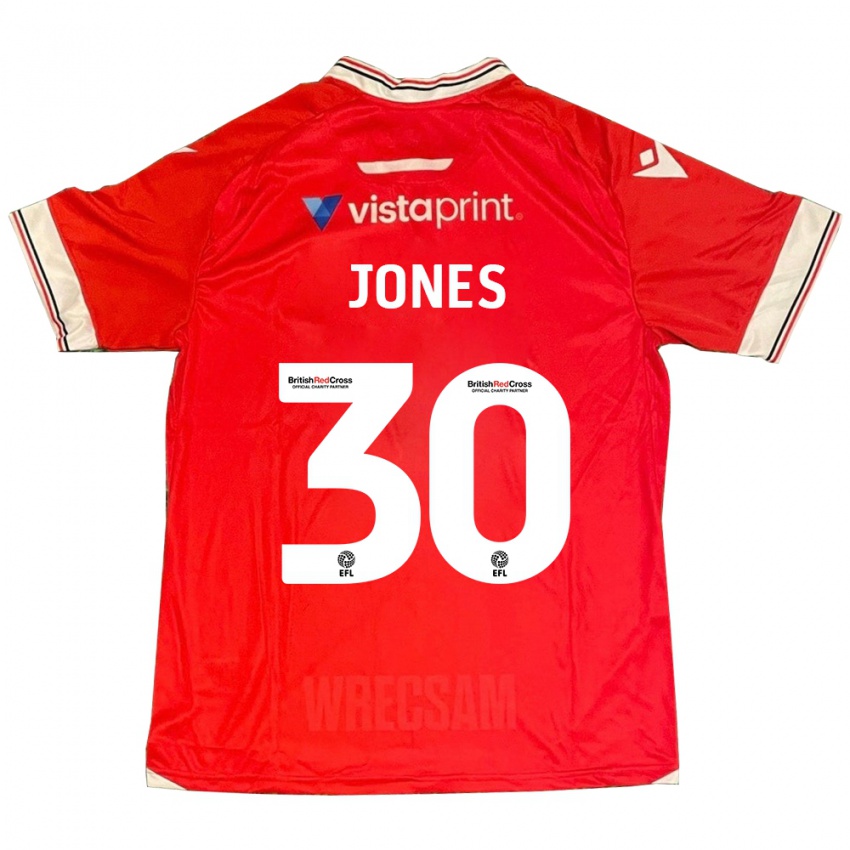 Mænd James Jones #30 Rød Hjemmebane Spillertrøjer 2023/24 Trøje T-Shirt