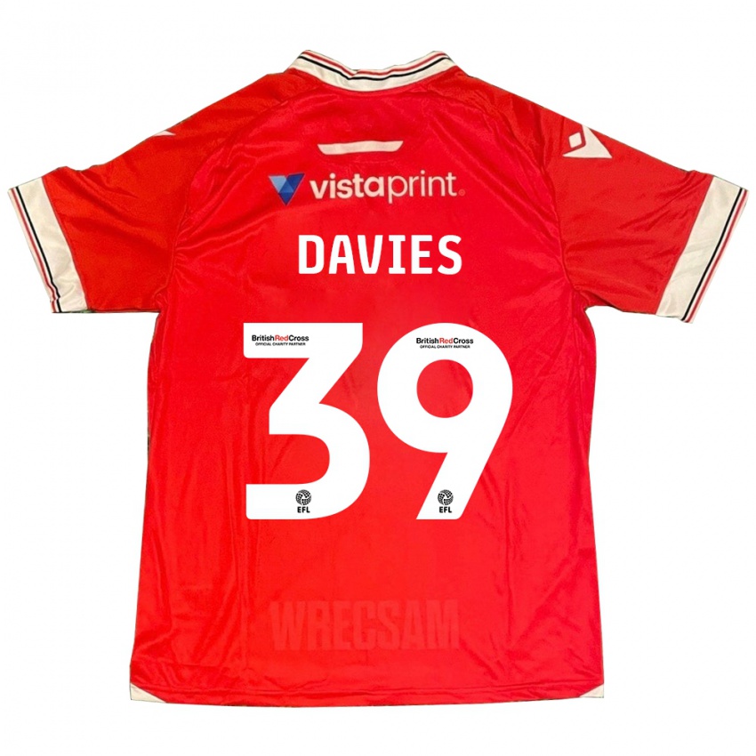 Mænd Daniel Davies #39 Rød Hjemmebane Spillertrøjer 2023/24 Trøje T-Shirt