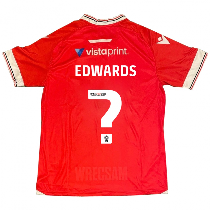 Mænd Callum Edwards #0 Rød Hjemmebane Spillertrøjer 2023/24 Trøje T-Shirt