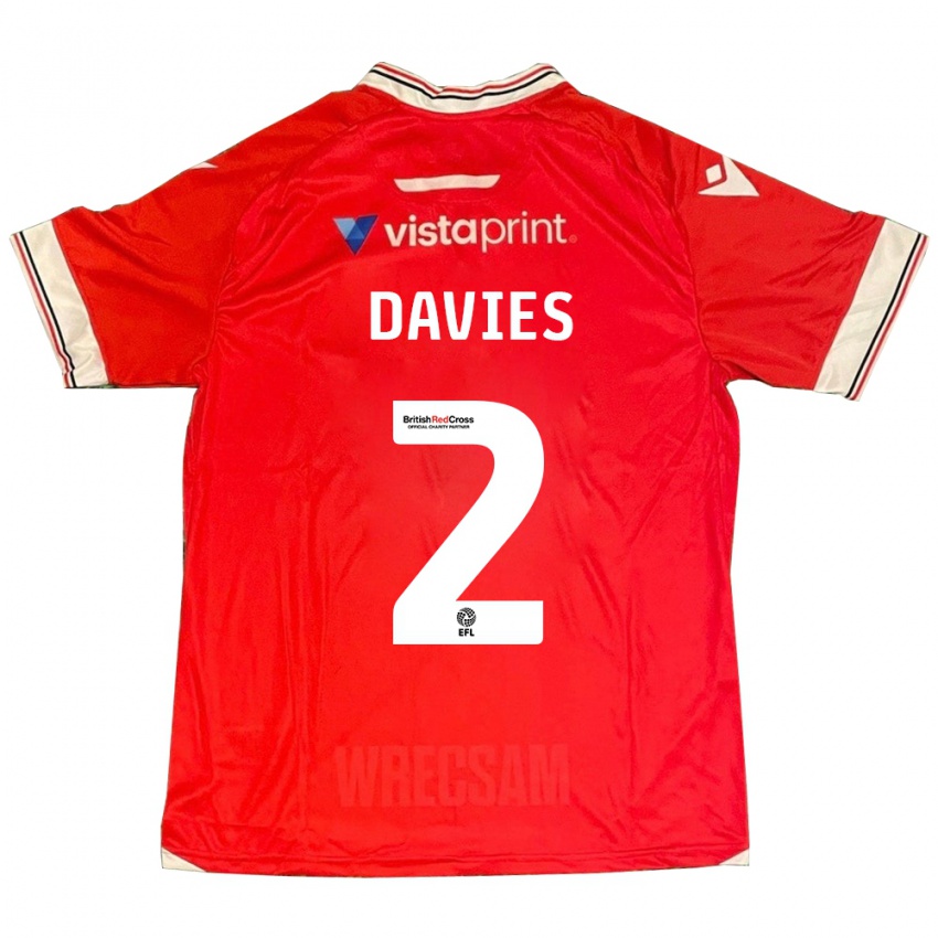 Mænd Phoebe Davies #2 Rød Hjemmebane Spillertrøjer 2023/24 Trøje T-Shirt