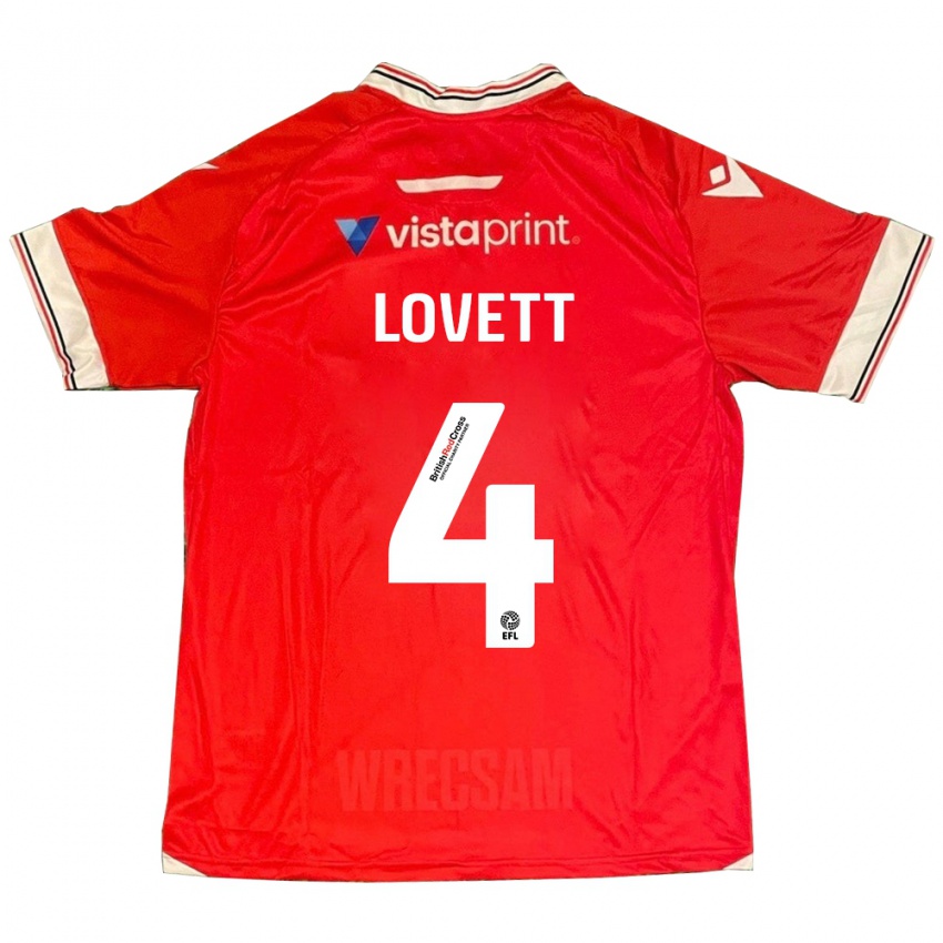 Mænd Erin Lovett #4 Rød Hjemmebane Spillertrøjer 2023/24 Trøje T-Shirt