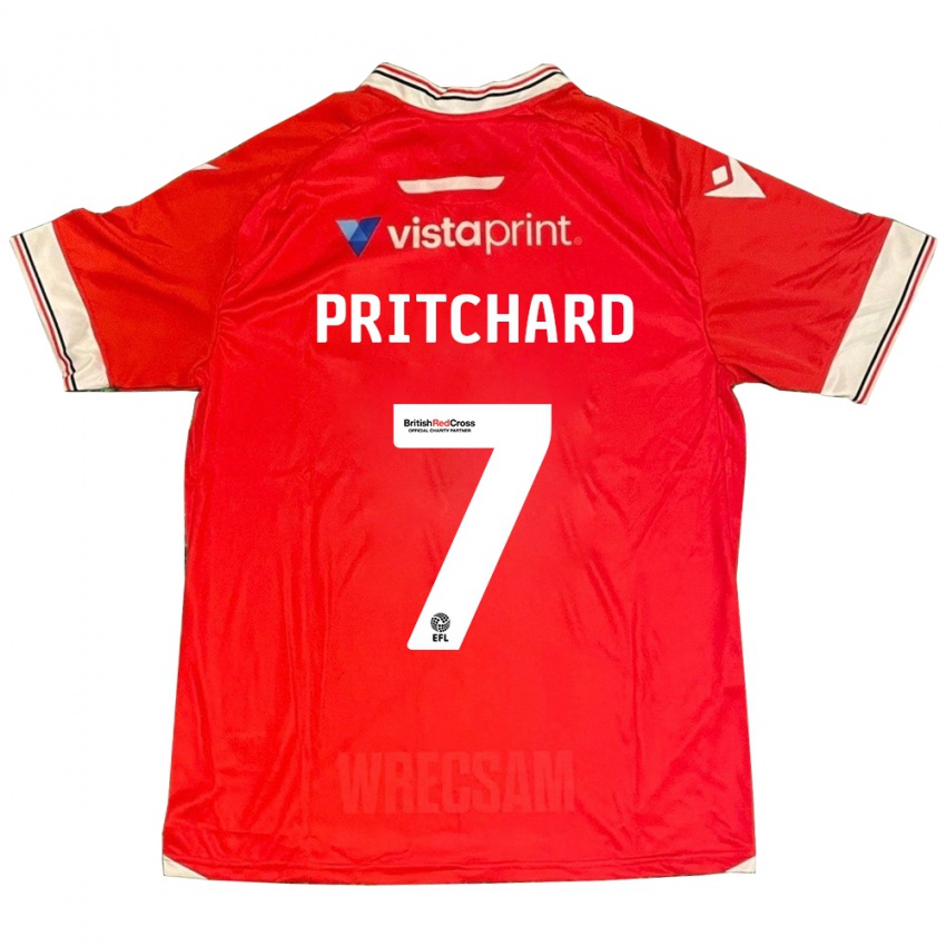 Mænd Rebecca Pritchard #7 Rød Hjemmebane Spillertrøjer 2023/24 Trøje T-Shirt