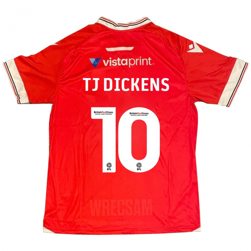 Mænd Tonicha Tj Dickens #10 Rød Hjemmebane Spillertrøjer 2023/24 Trøje T-Shirt