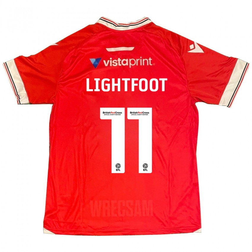 Mænd Amber Lightfoot #11 Rød Hjemmebane Spillertrøjer 2023/24 Trøje T-Shirt