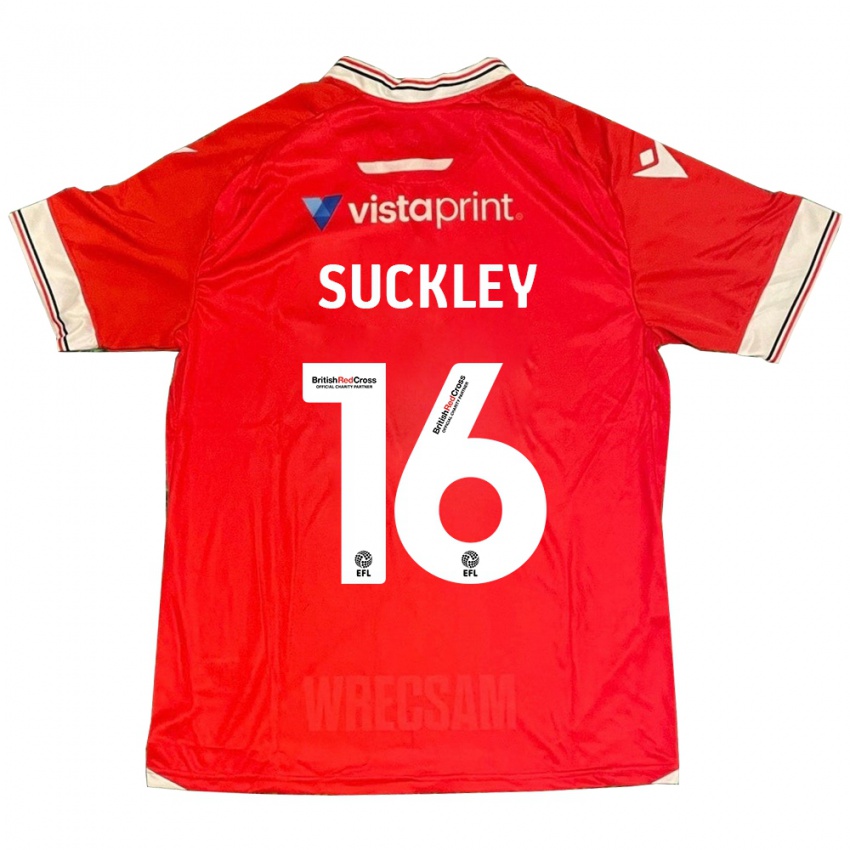 Mænd Ava Suckley #16 Rød Hjemmebane Spillertrøjer 2023/24 Trøje T-Shirt