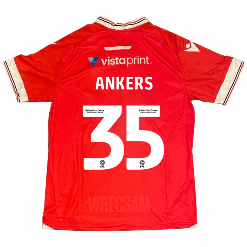 Mænd Chloe Ankers #35 Rød Hjemmebane Spillertrøjer 2023/24 Trøje T-Shirt