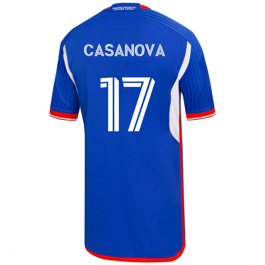 Mænd Luis Casanova #17 Blå Hjemmebane Spillertrøjer 2023/24 Trøje T-Shirt