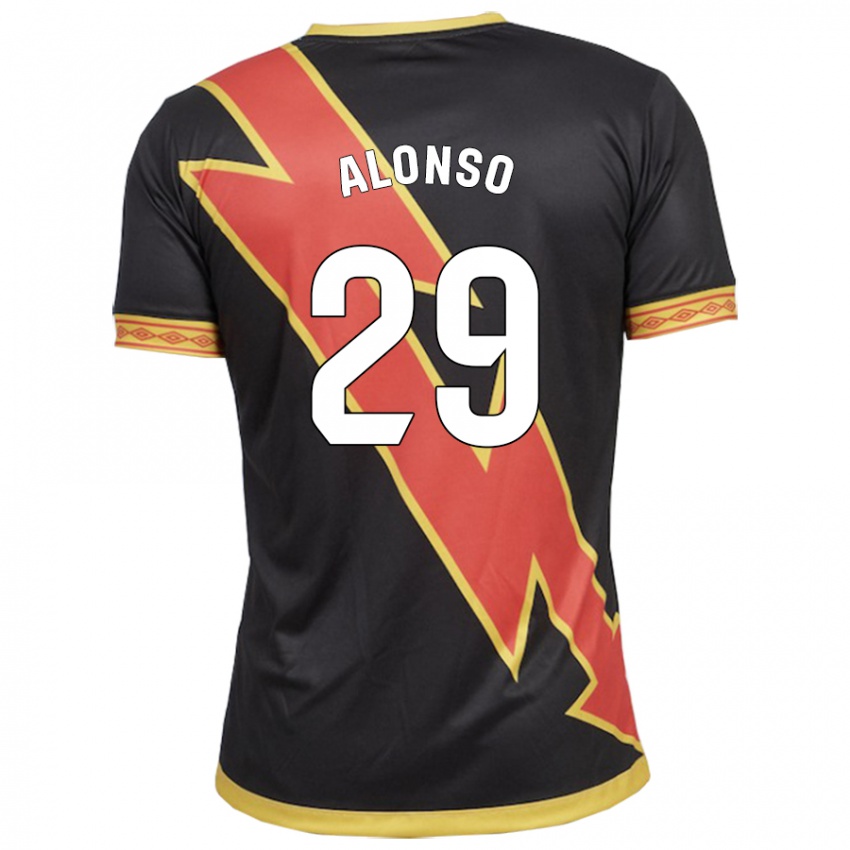 Mænd Sergio Alonso #29 Sort Udebane Spillertrøjer 2023/24 Trøje T-Shirt