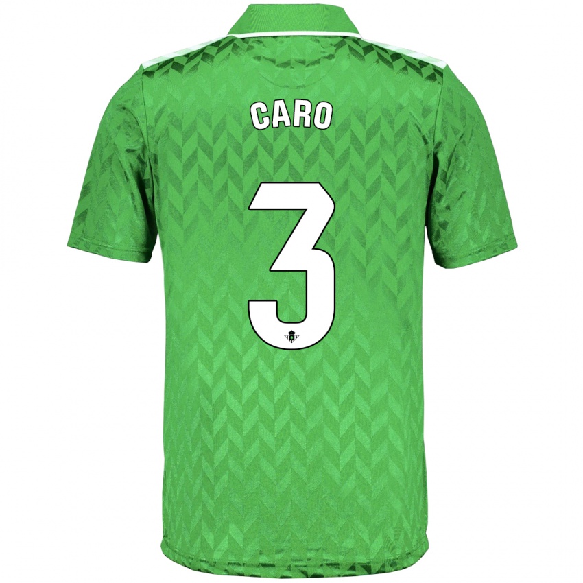 Mænd Andrés Caro #3 Grøn Udebane Spillertrøjer 2023/24 Trøje T-Shirt
