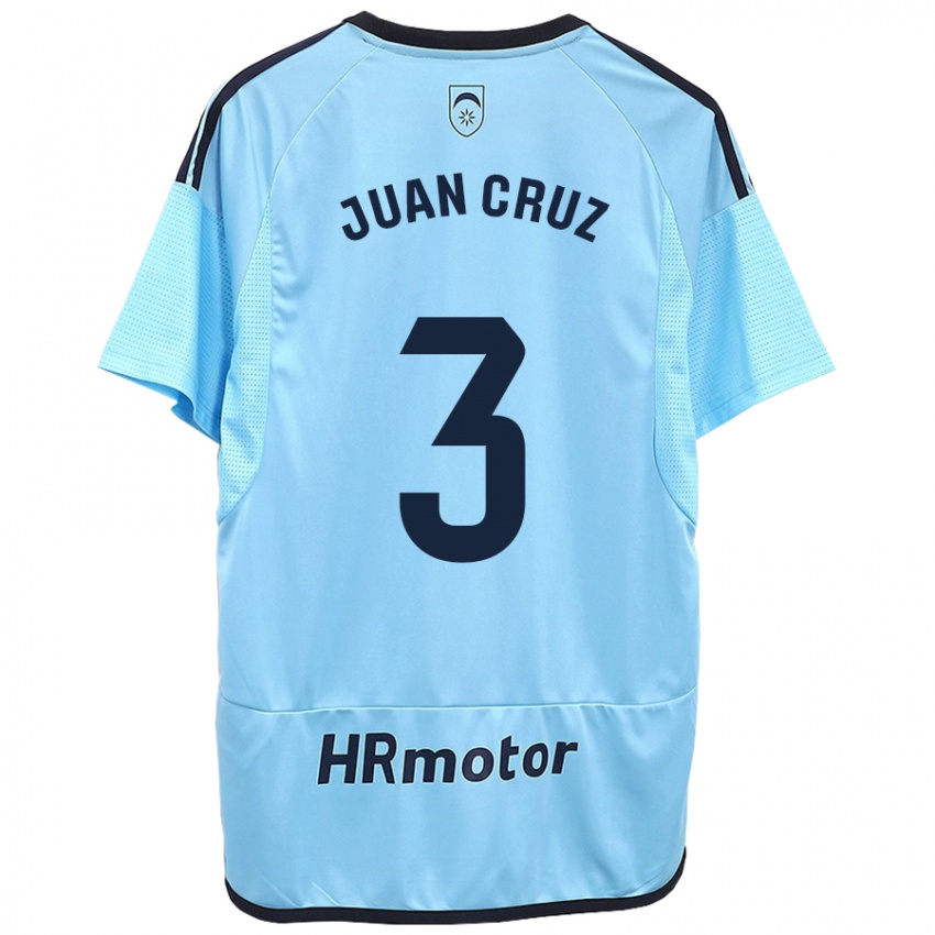Mænd Juan Cruz #3 Blå Udebane Spillertrøjer 2023/24 Trøje T-Shirt