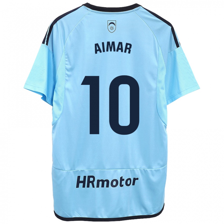 Mænd Aimar Oroz #10 Blå Udebane Spillertrøjer 2023/24 Trøje T-Shirt