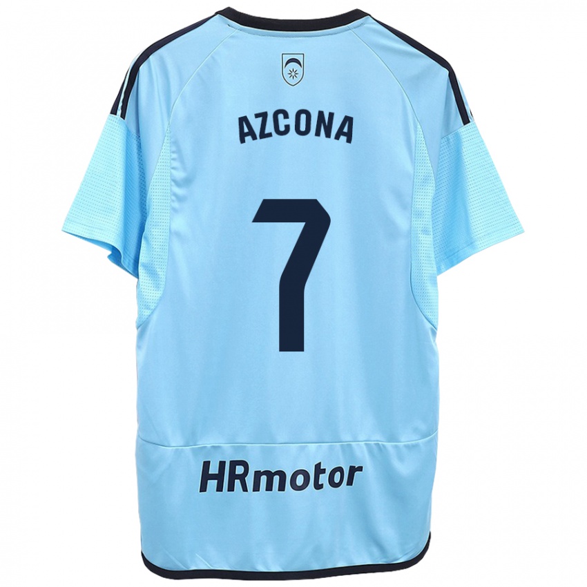 Mænd Rubén Azcona #7 Blå Udebane Spillertrøjer 2023/24 Trøje T-Shirt