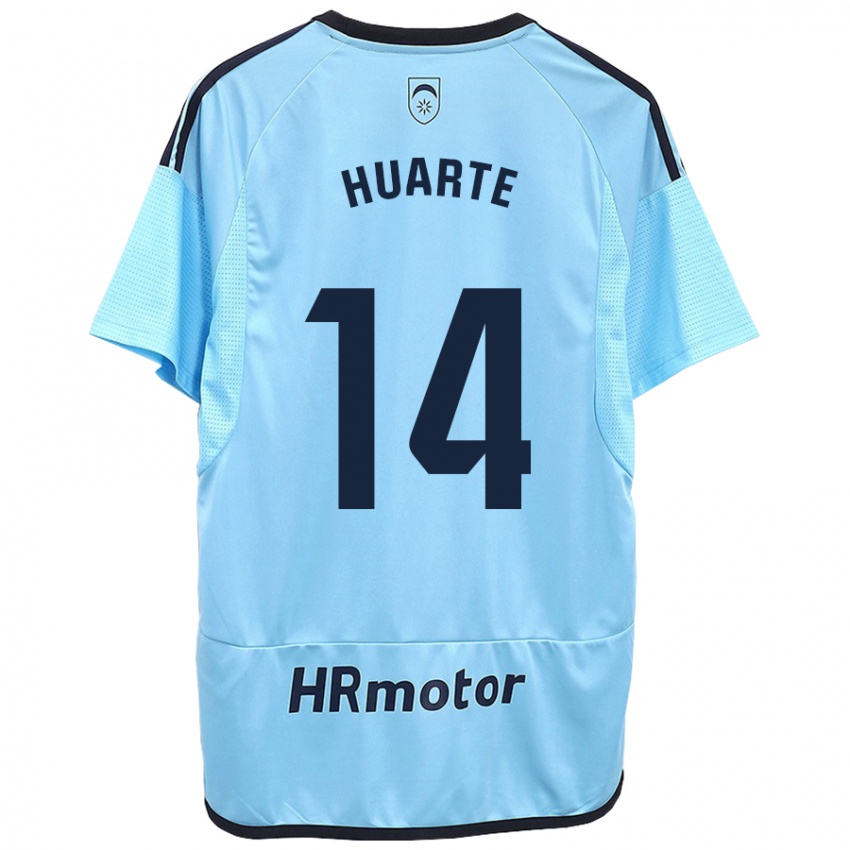 Mænd Xabi Huarte #14 Blå Udebane Spillertrøjer 2023/24 Trøje T-Shirt