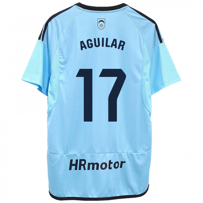 Mænd Eneko Aguilar #17 Blå Udebane Spillertrøjer 2023/24 Trøje T-Shirt
