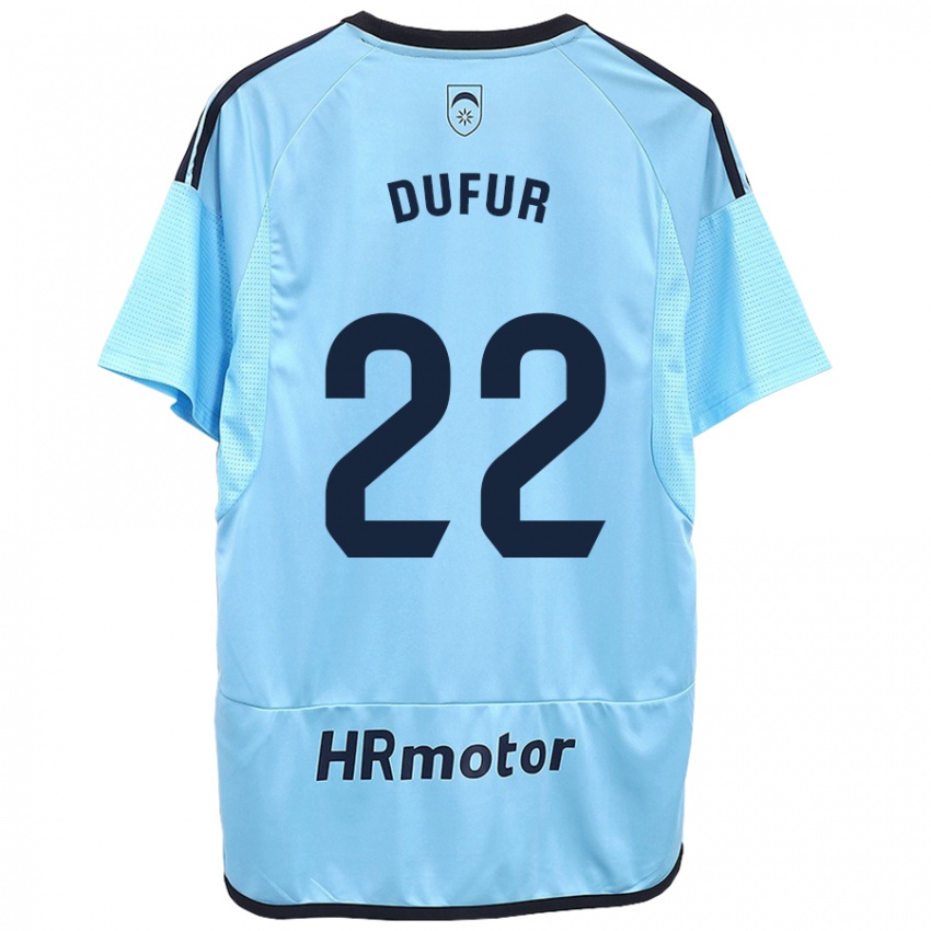 Mænd Ander Dufur #22 Blå Udebane Spillertrøjer 2023/24 Trøje T-Shirt