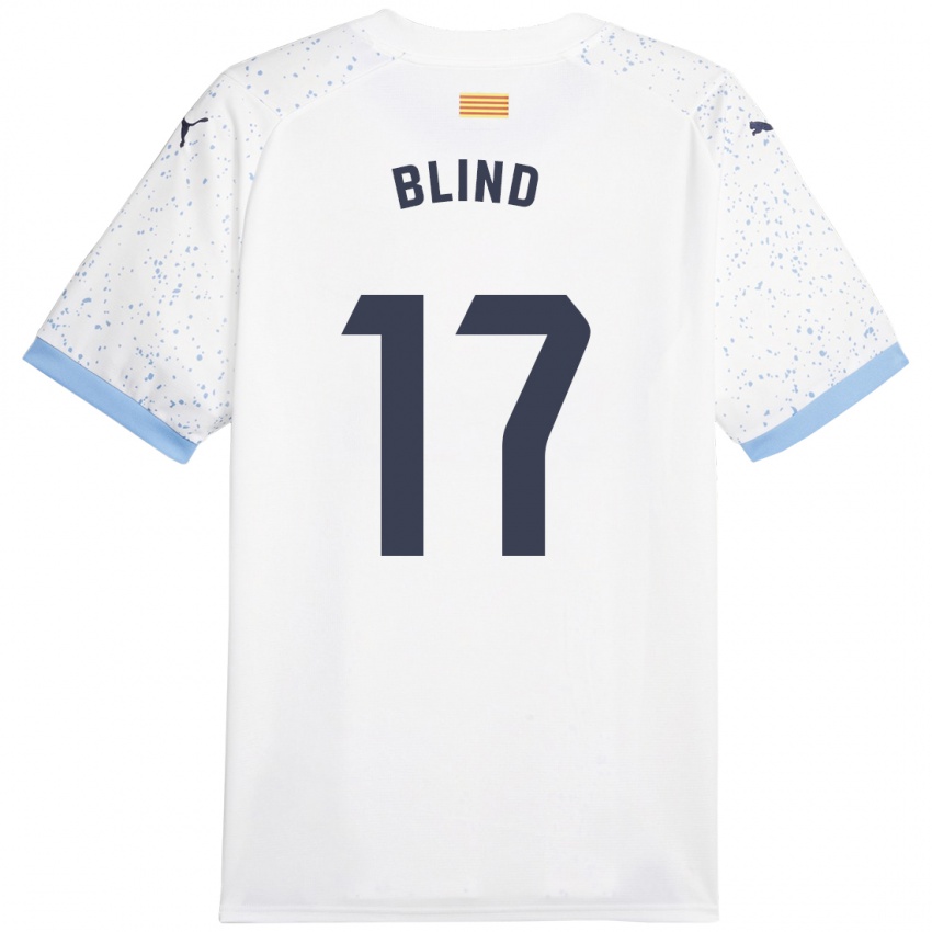 Mænd Daley Blind #17 Hvid Udebane Spillertrøjer 2023/24 Trøje T-Shirt