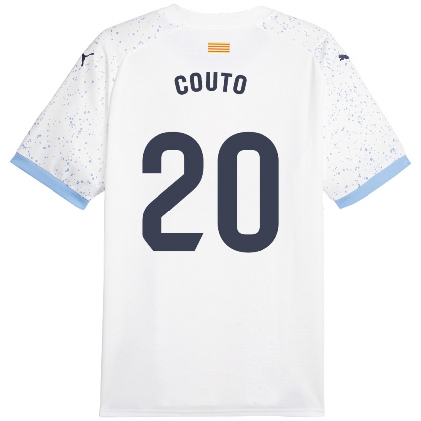 Mænd Yan Couto #20 Hvid Udebane Spillertrøjer 2023/24 Trøje T-Shirt