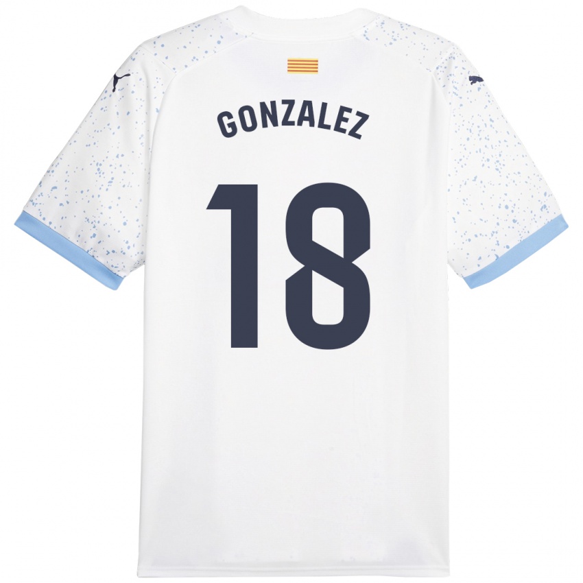 Mænd Gerard Gonzalez #18 Hvid Udebane Spillertrøjer 2023/24 Trøje T-Shirt