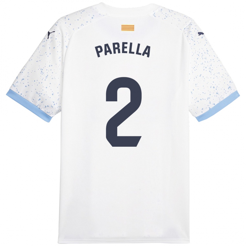 Mænd Virginia Parella #2 Hvid Udebane Spillertrøjer 2023/24 Trøje T-Shirt