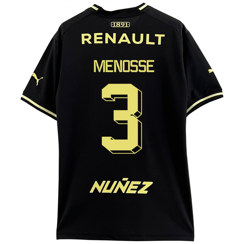 Mænd Hernán Menosse #3 Sort Udebane Spillertrøjer 2023/24 Trøje T-Shirt