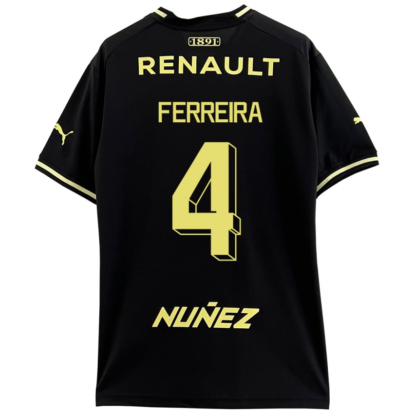 Mænd Joaquín Ferreira #4 Sort Udebane Spillertrøjer 2023/24 Trøje T-Shirt