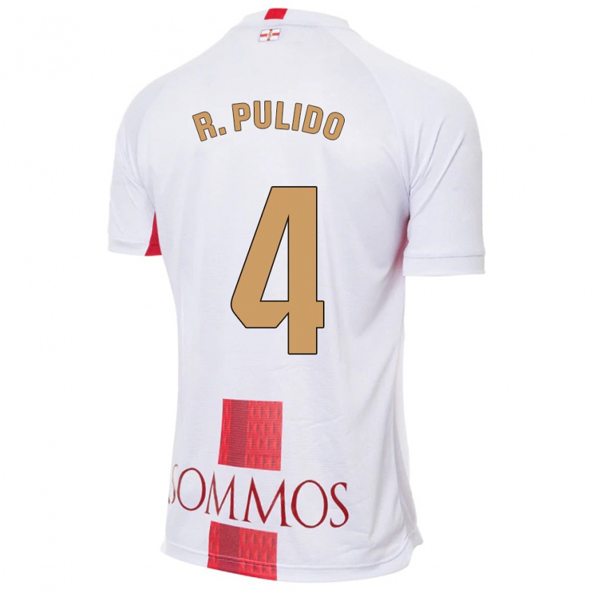 Mænd Rubén Pulido #4 Hvid Udebane Spillertrøjer 2023/24 Trøje T-Shirt