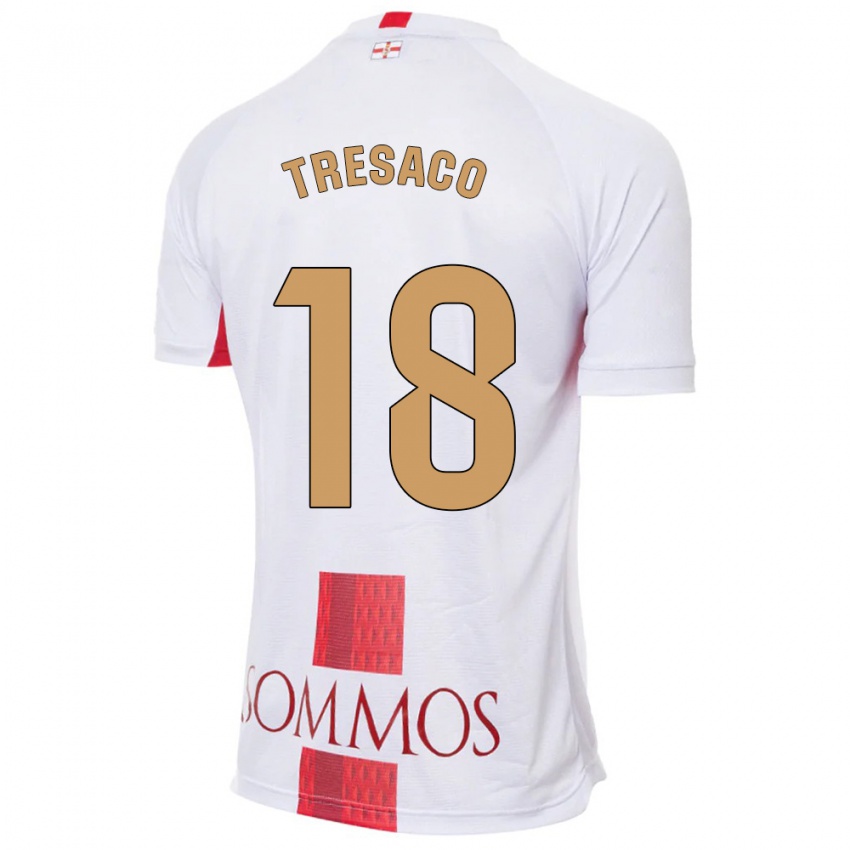 Mænd Rafa Tresaco #18 Hvid Udebane Spillertrøjer 2023/24 Trøje T-Shirt