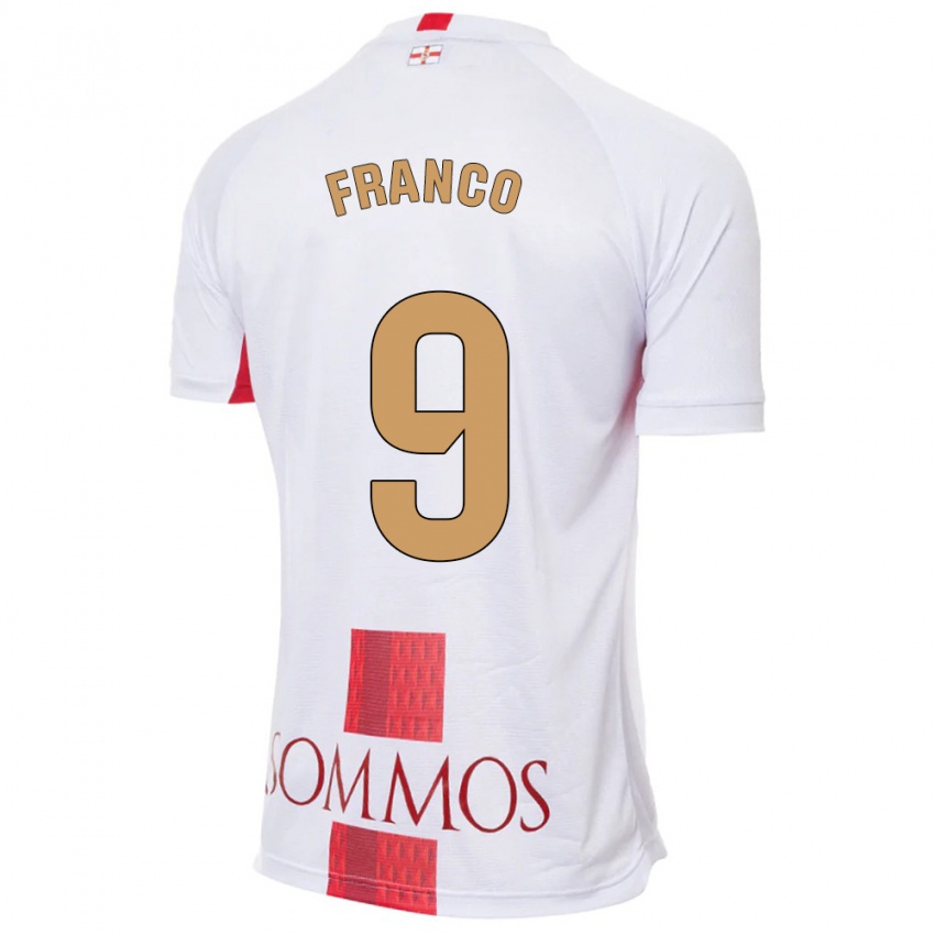 Mænd Santi Franco #9 Hvid Udebane Spillertrøjer 2023/24 Trøje T-Shirt