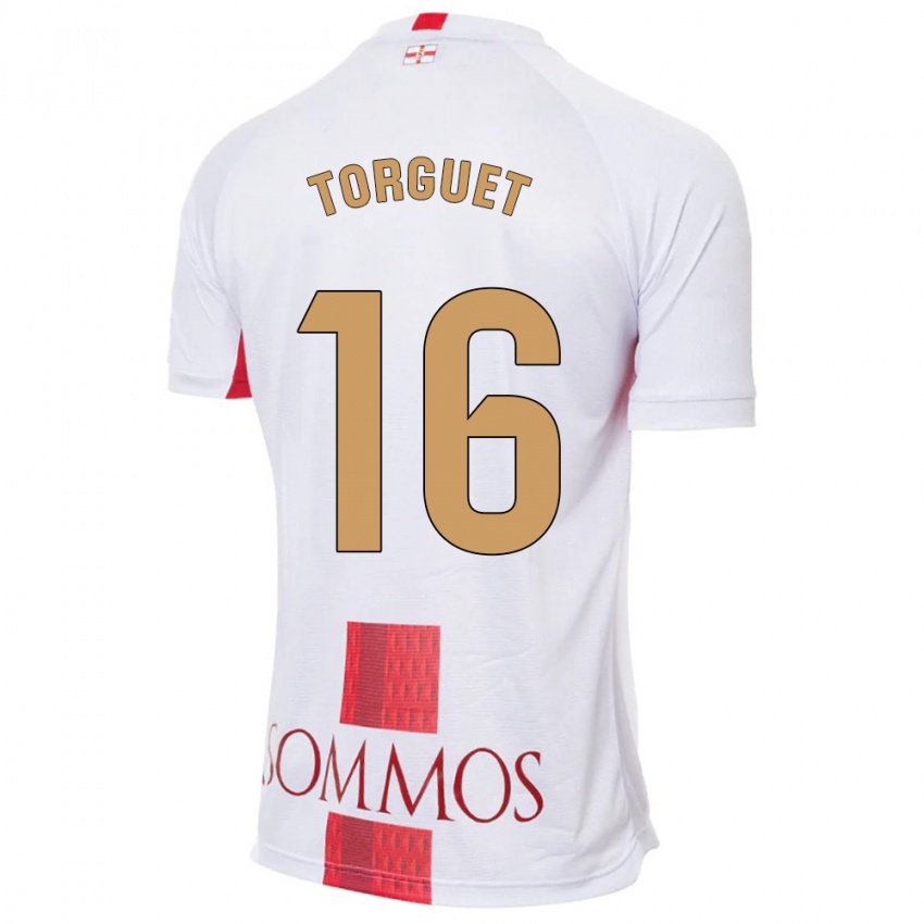 Mænd Miguel Torguet #16 Hvid Udebane Spillertrøjer 2023/24 Trøje T-Shirt