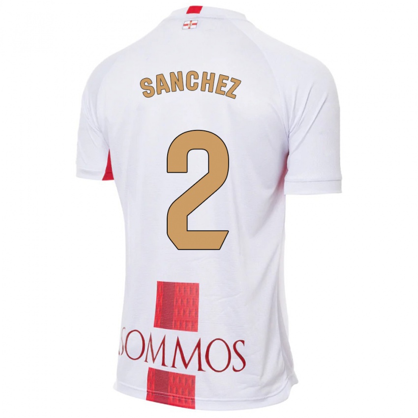 Mænd Paz Sánchez #2 Hvid Udebane Spillertrøjer 2023/24 Trøje T-Shirt