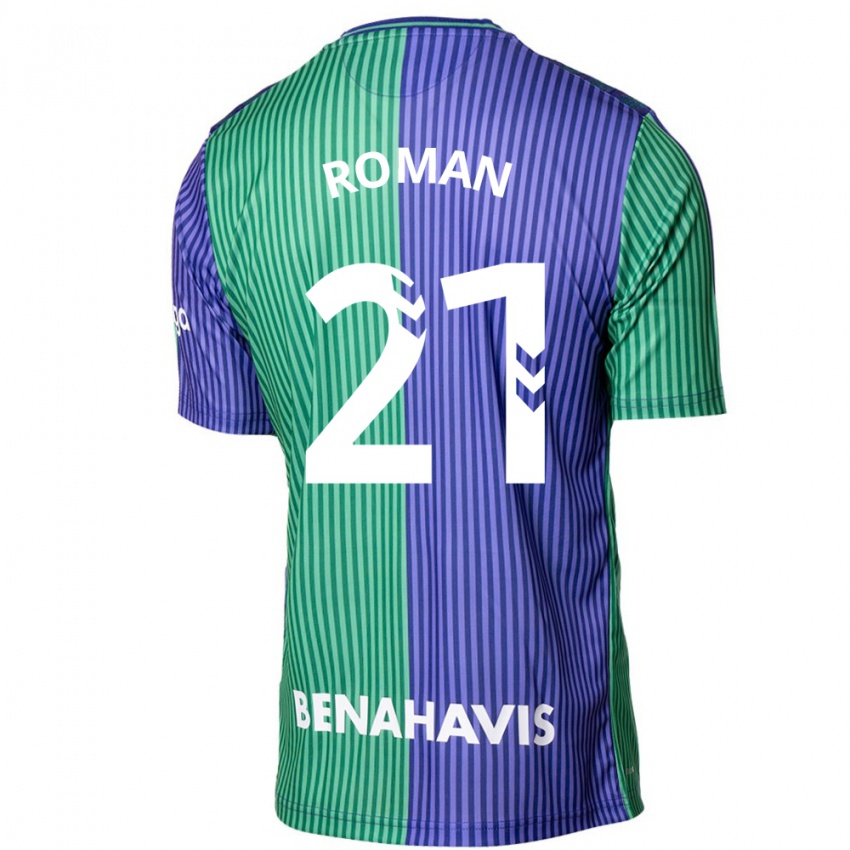 Mænd Samu Román #21 Grøn Blå Udebane Spillertrøjer 2023/24 Trøje T-Shirt