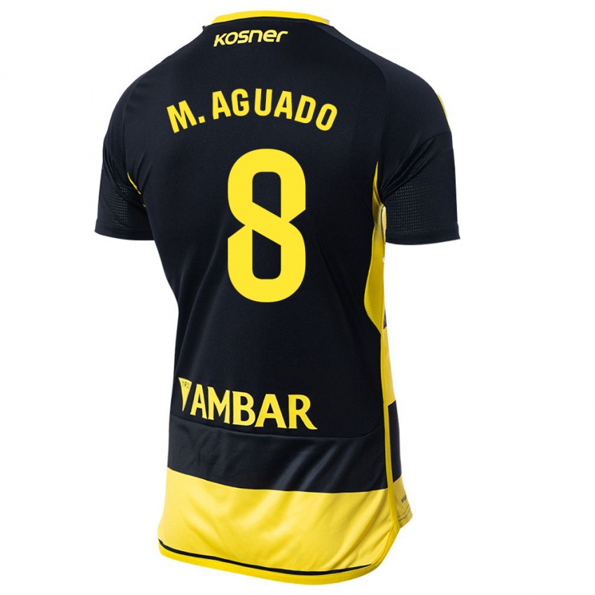 Mænd Marc Aguado #8 Sort Gul Udebane Spillertrøjer 2023/24 Trøje T-Shirt