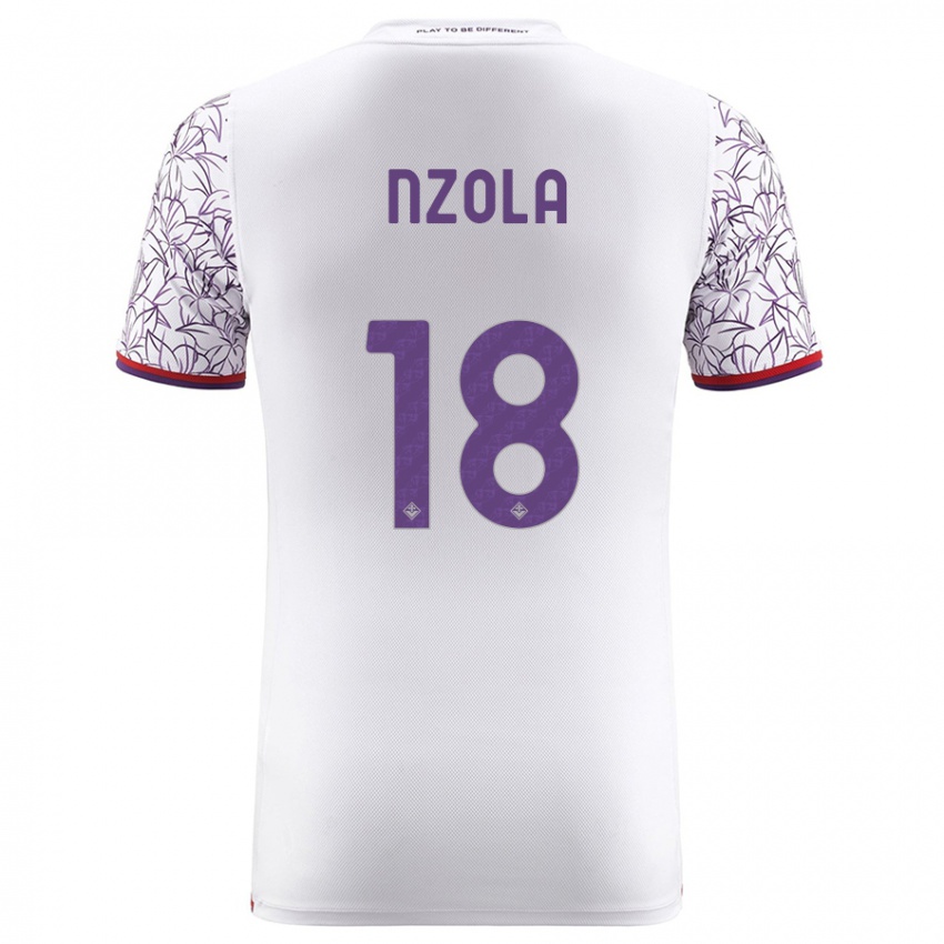 Mænd M'bala Nzola #18 Hvid Udebane Spillertrøjer 2023/24 Trøje T-Shirt