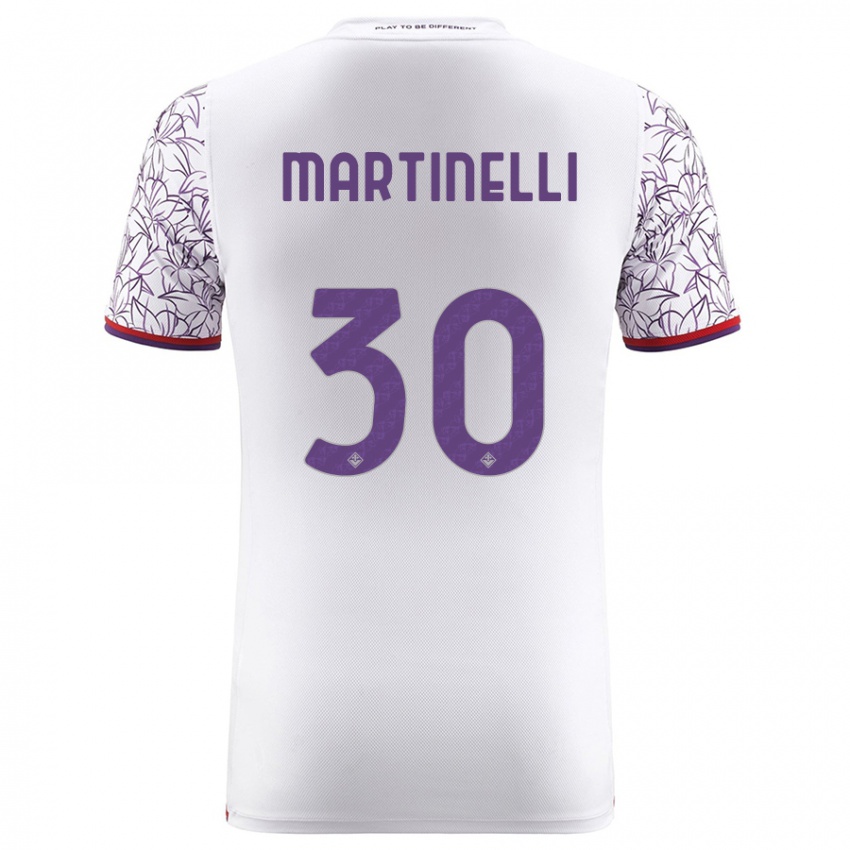 Mænd Tommaso Martinelli #30 Hvid Udebane Spillertrøjer 2023/24 Trøje T-Shirt
