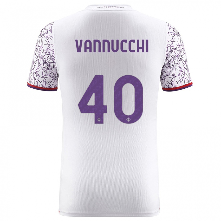 Mænd Tommaso Vannucchi #40 Hvid Udebane Spillertrøjer 2023/24 Trøje T-Shirt