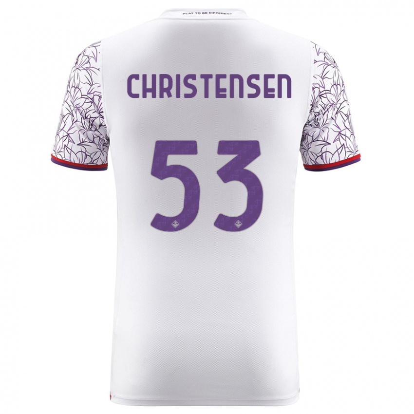 Mænd Oliver Christensen #53 Hvid Udebane Spillertrøjer 2023/24 Trøje T-Shirt