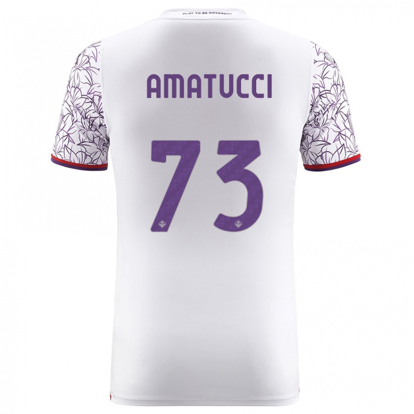 Mænd Lorenzo Amatucci #73 Hvid Udebane Spillertrøjer 2023/24 Trøje T-Shirt