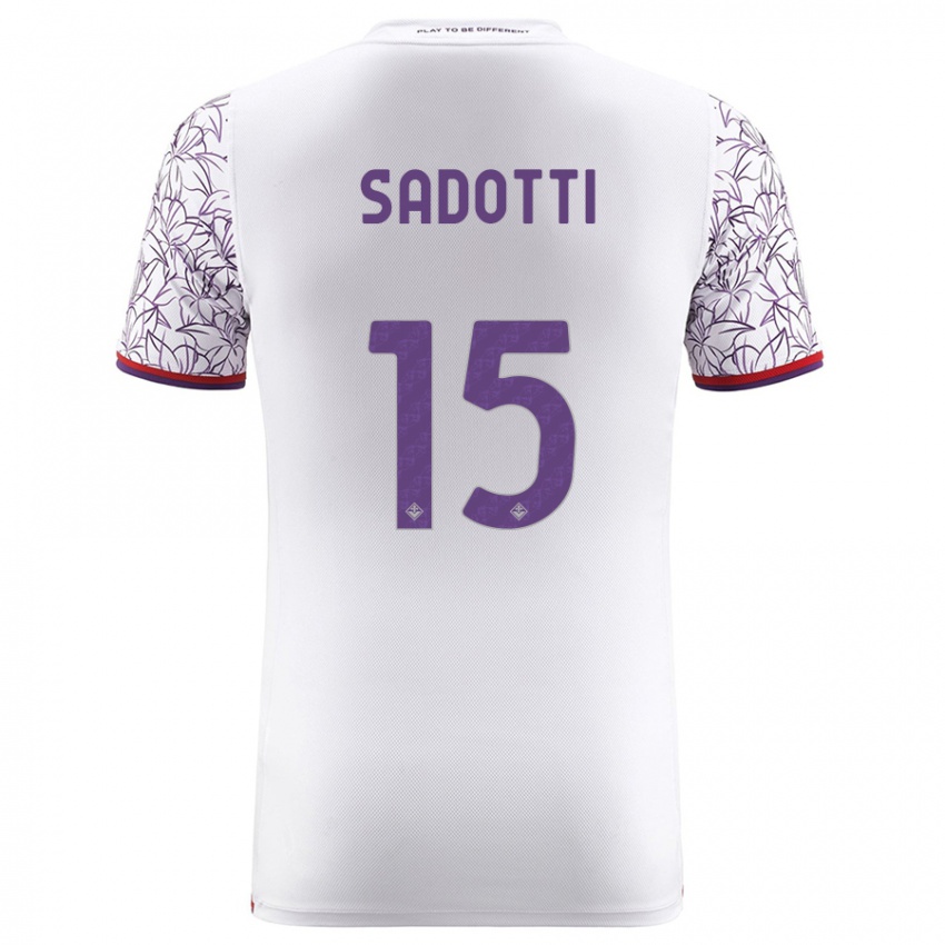 Mænd Edoardo Sadotti #15 Hvid Udebane Spillertrøjer 2023/24 Trøje T-Shirt