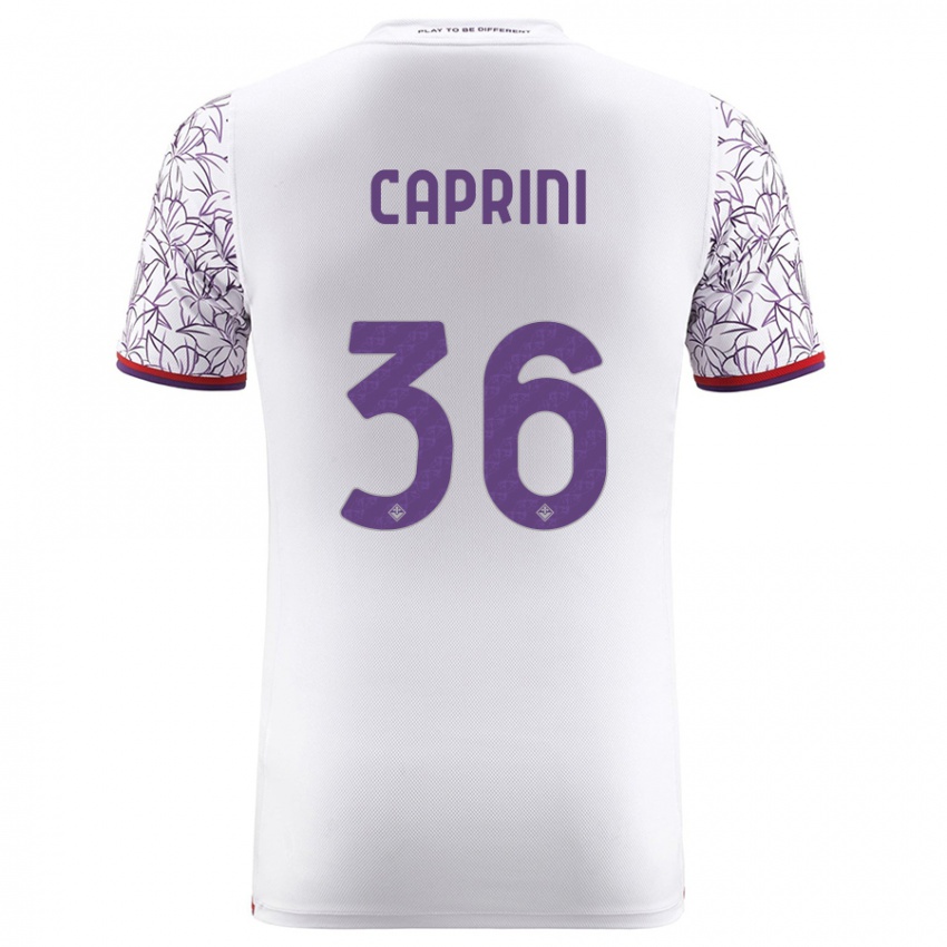 Mænd Maat Daniel Caprini #36 Hvid Udebane Spillertrøjer 2023/24 Trøje T-Shirt