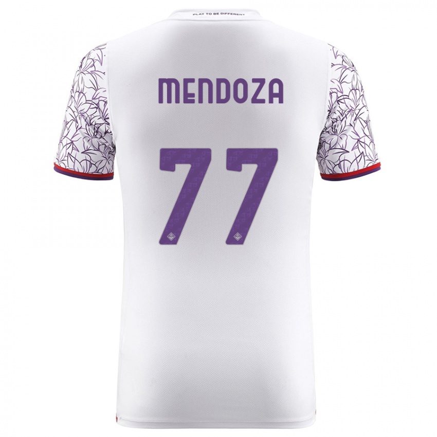 Mænd William Mendoza #77 Hvid Udebane Spillertrøjer 2023/24 Trøje T-Shirt