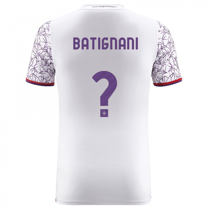 Mænd Francesco Batignani #0 Hvid Udebane Spillertrøjer 2023/24 Trøje T-Shirt